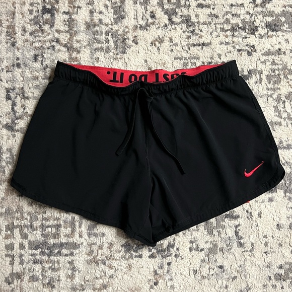 Nike Pants - Nike Women's Black and Red DRI-FIT Shorts